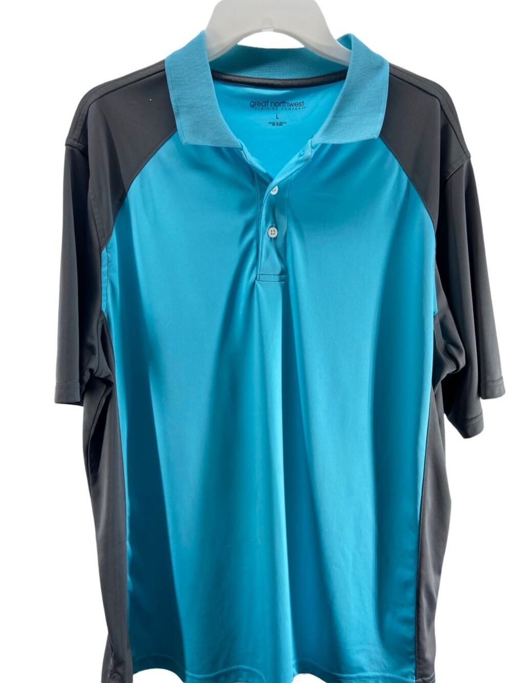 Great Northwest Clothing Company Black & Blue Polo Shirt Men's Size Large